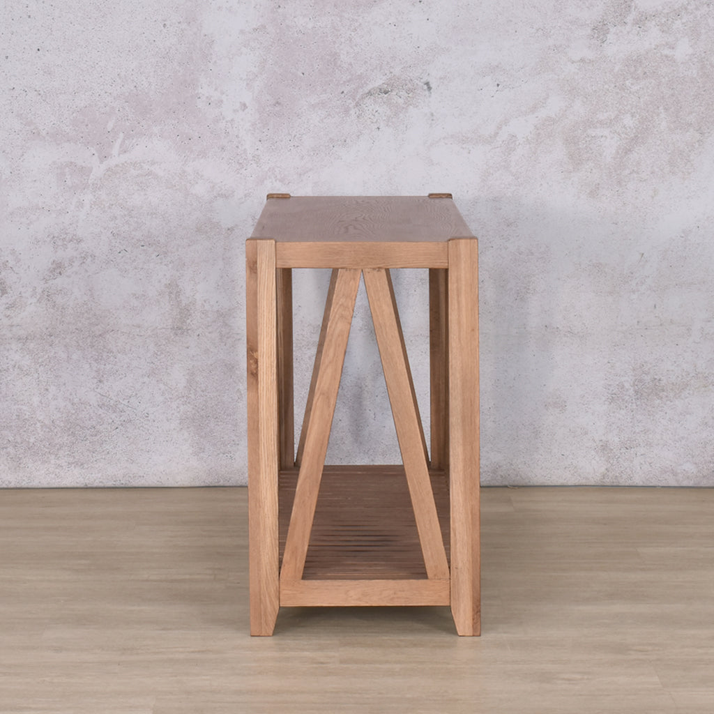 Side View of the Fairview Server - Antique Natural Oak Servers | Server Tables | server tables for sale | Shop Servers And Hall Tables | Hallway Table | hall tables for sale | Furniture Shop | Leather Gallery Furniture Store