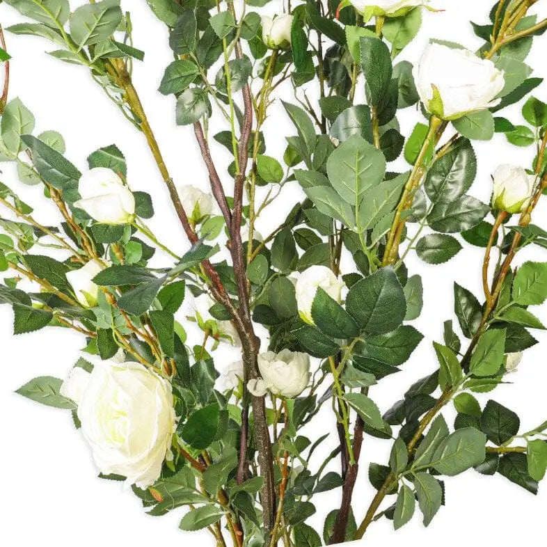 Faux Cabbage White Rose Tree - 175cm - Decor