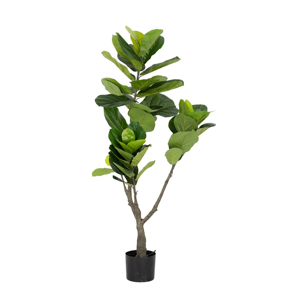 Faux Fiddle Leaf Fig Tree Decor Leather Gallery Green 120cm 