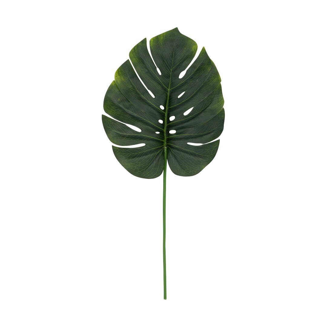 Faux Monsteria Stem Decor Leather Gallery Green 78cm