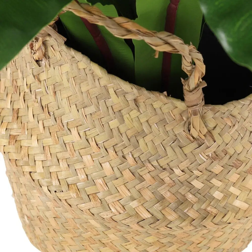 Faux Neottopteris Straw Basket - 65cm - Decor