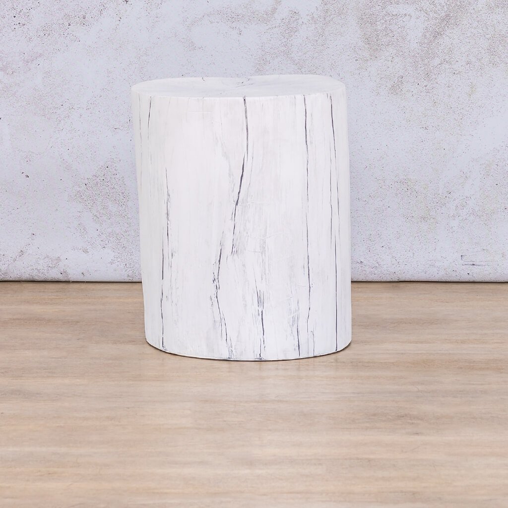 Faux Whitewash Tree Trunk Side Table Side Table Leather Gallery 