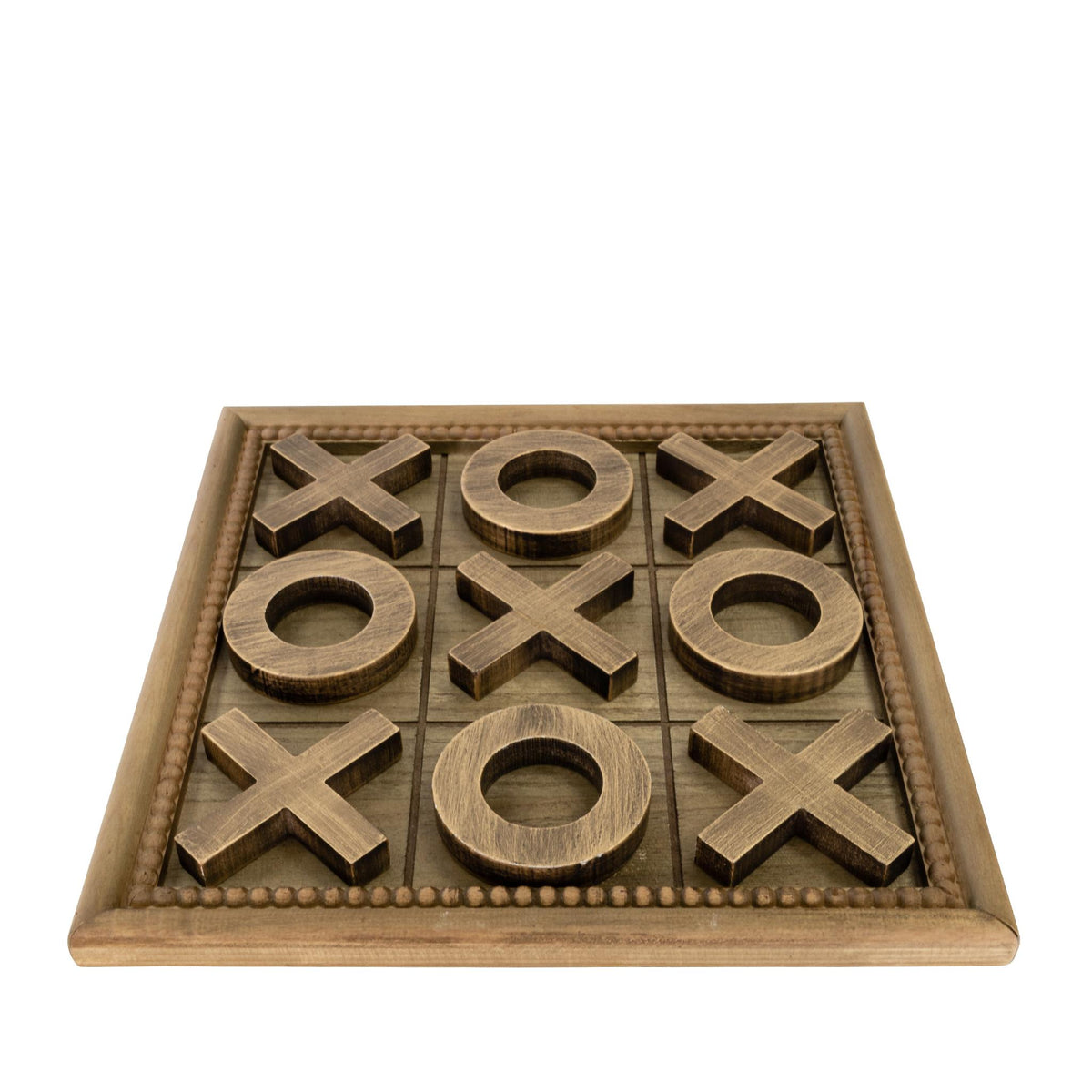 Fir Wooden Tac-Toe Game Set | Leather Gallery Decor