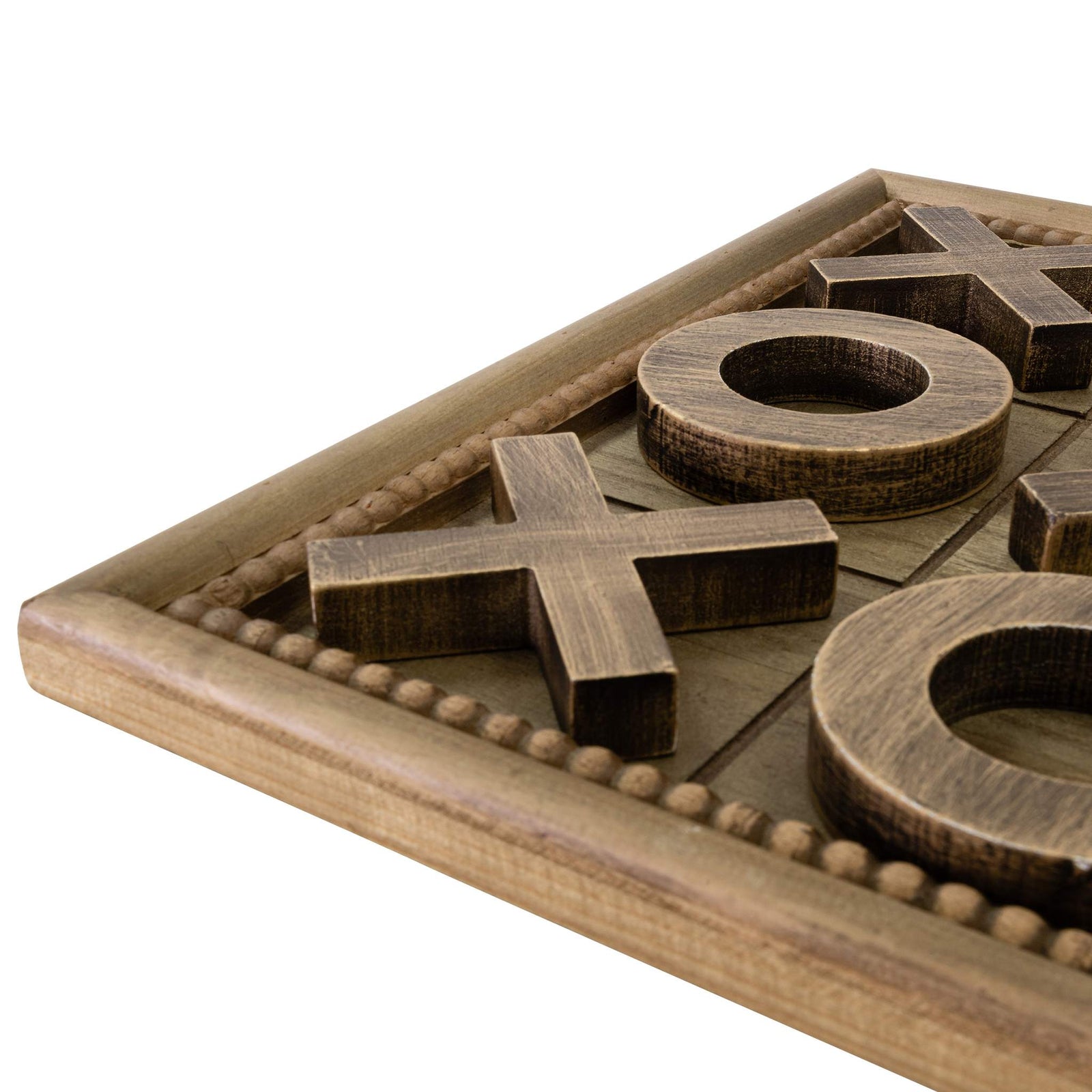 Fir Wooden Tac-Toe Game Set | Leather Gallery Decor