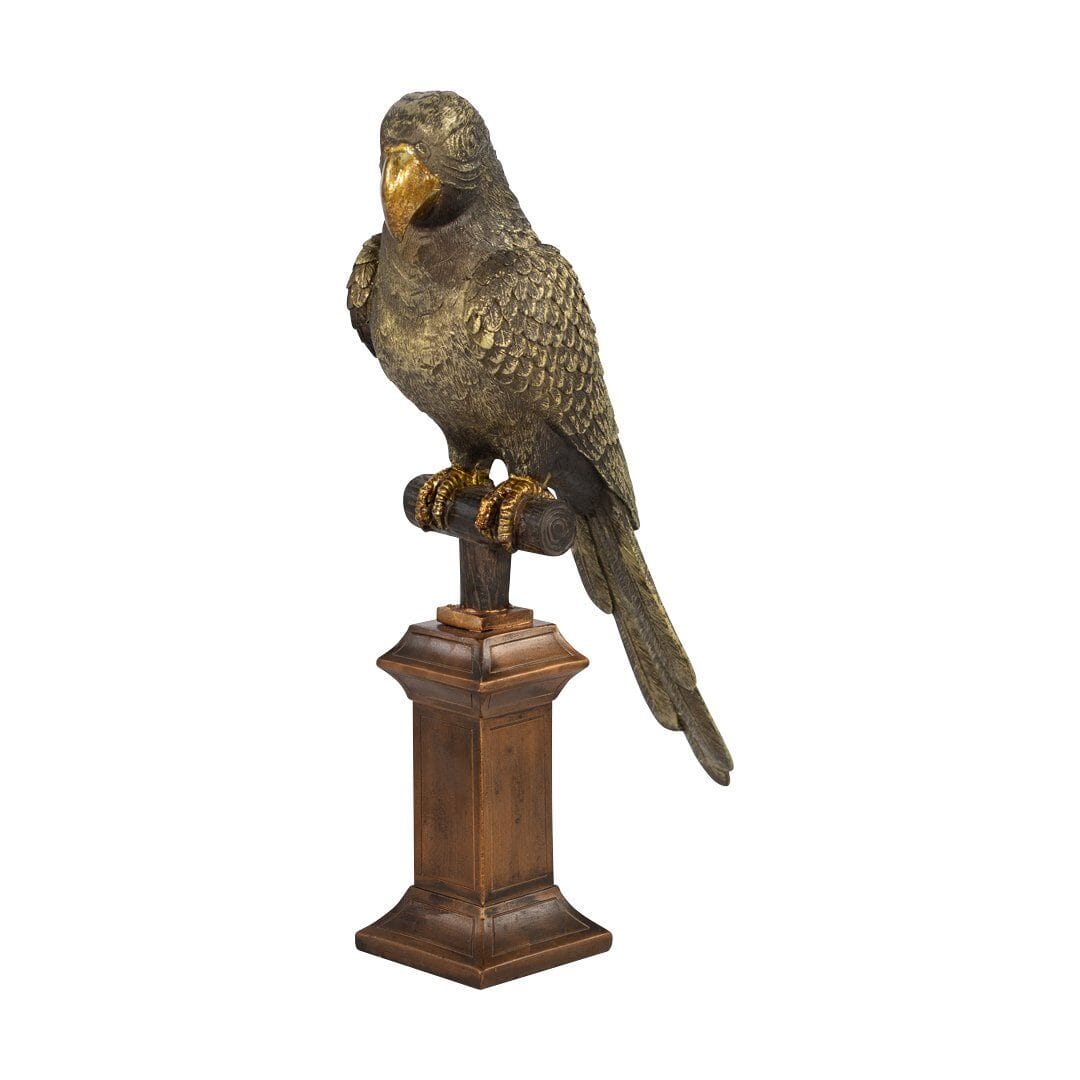 Flocked Parrot Ornament - Large Ornament Leather Gallery 