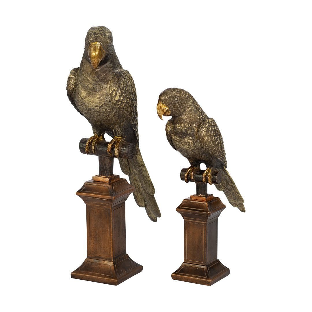 Flocked Parrot Ornament - Large Ornament Leather Gallery 