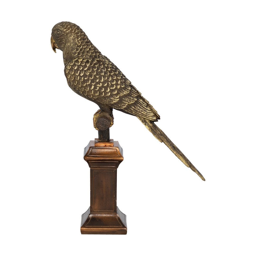 Flocked Parrot Ornament - Small Ornament Leather Gallery
