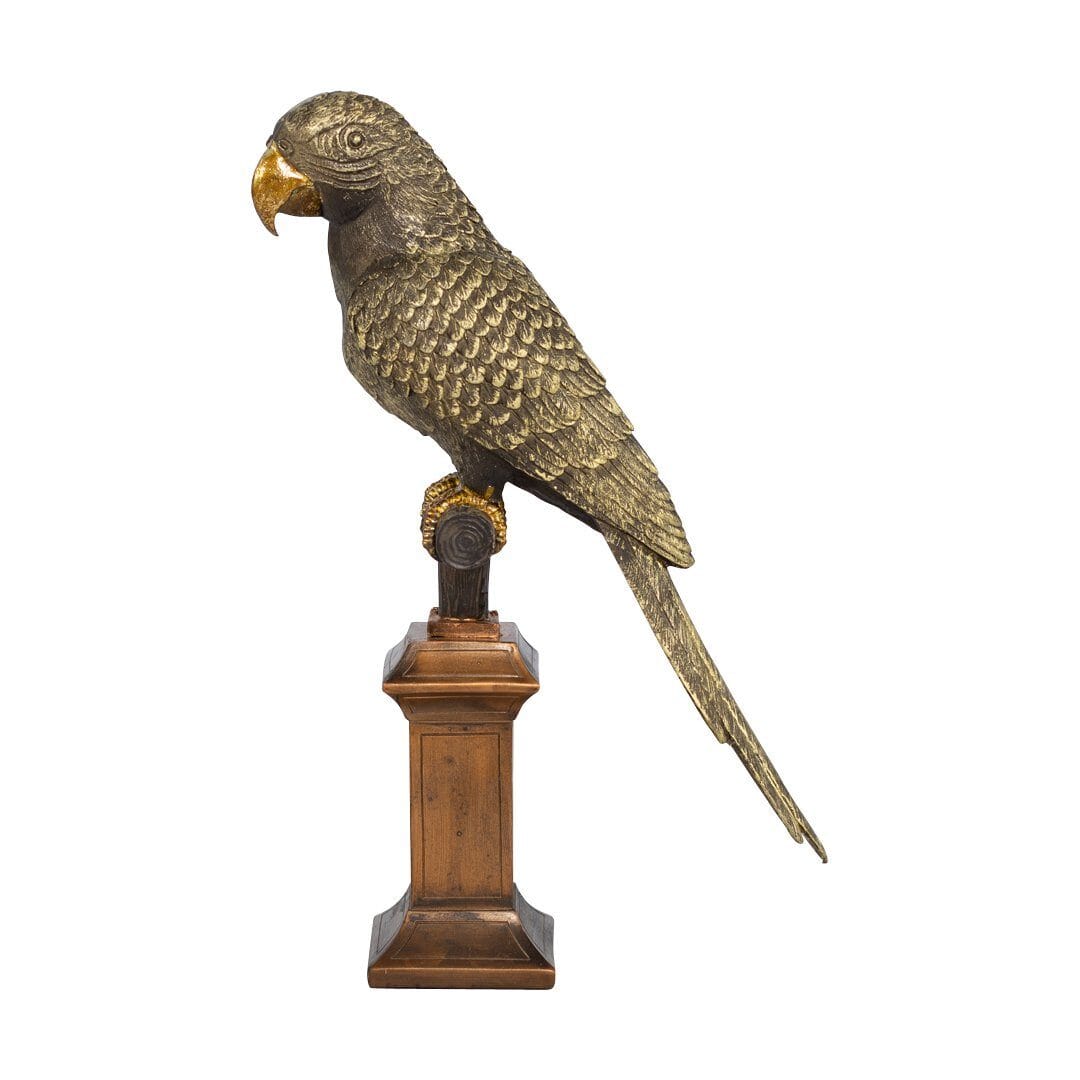 Flocked Parrot Ornament - Small Ornament Leather Gallery 