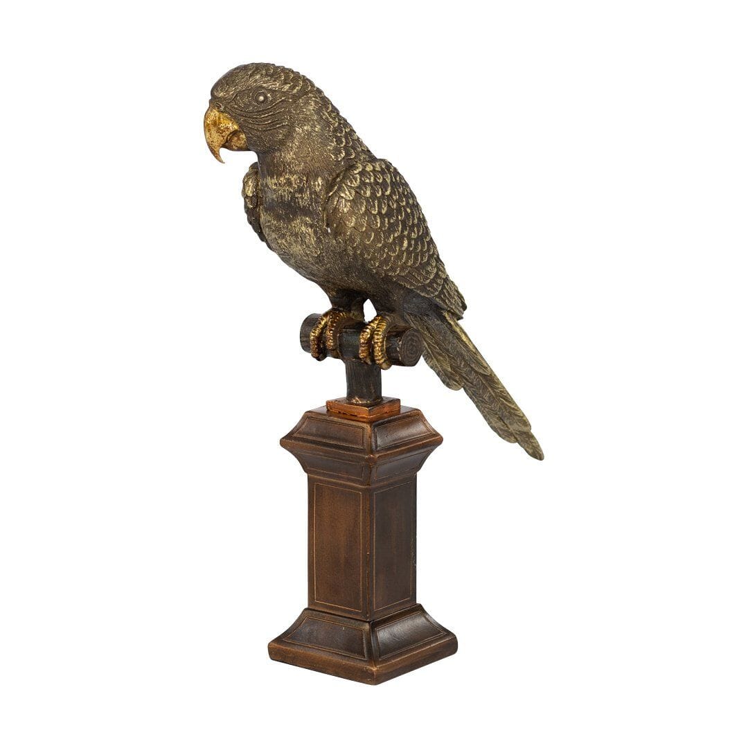 Flocked Parrot Ornament - Small Ornament Leather Gallery 