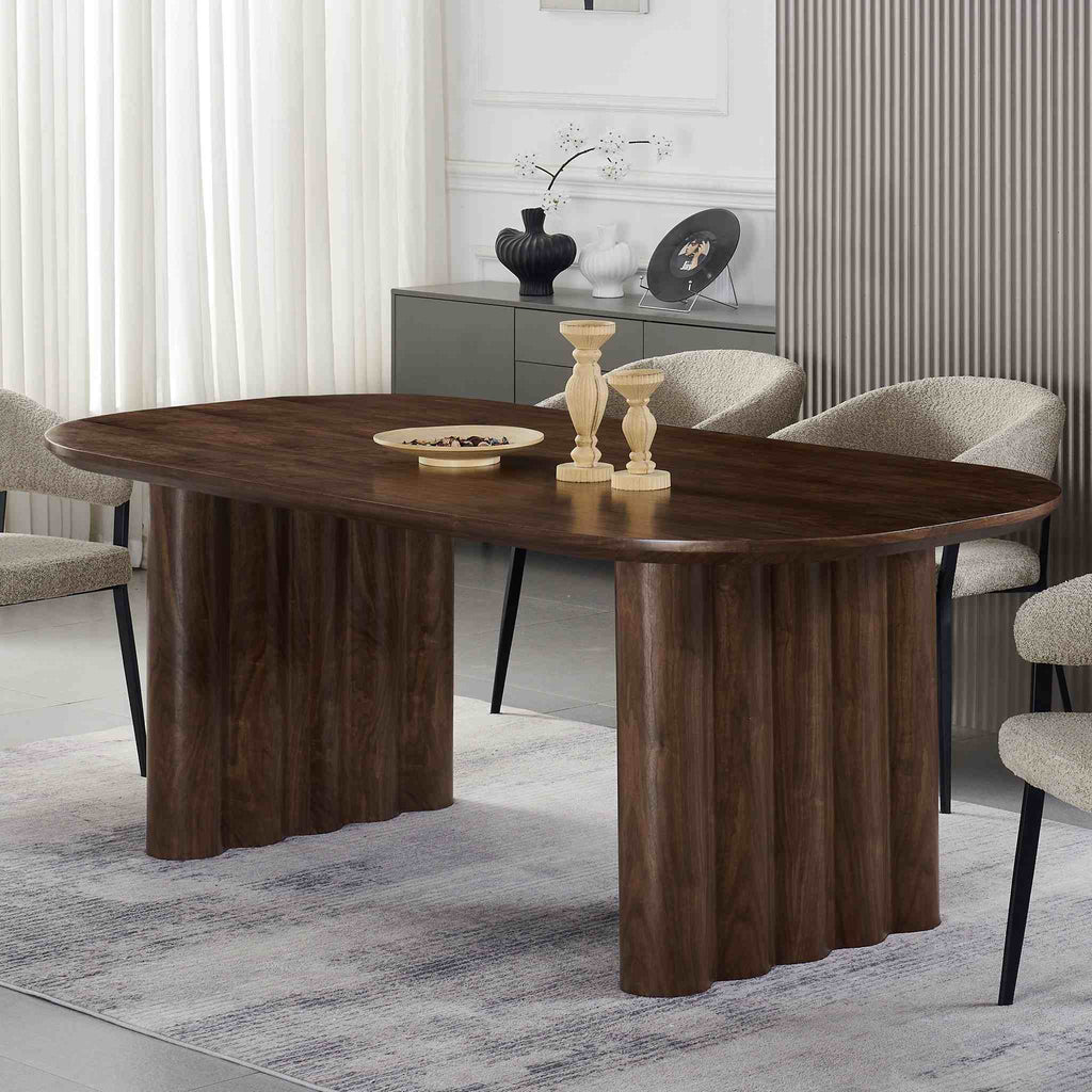 Gaia Dining Table - 2m - Brown Walnut |Leather Gallery Dining Tables