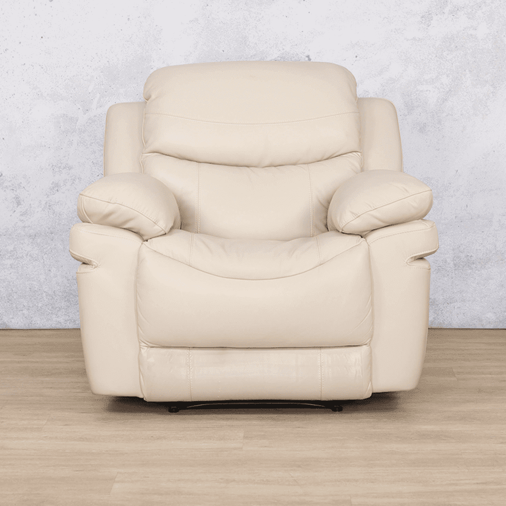 Geneva 1 Seater Leather Recliner Beige-G