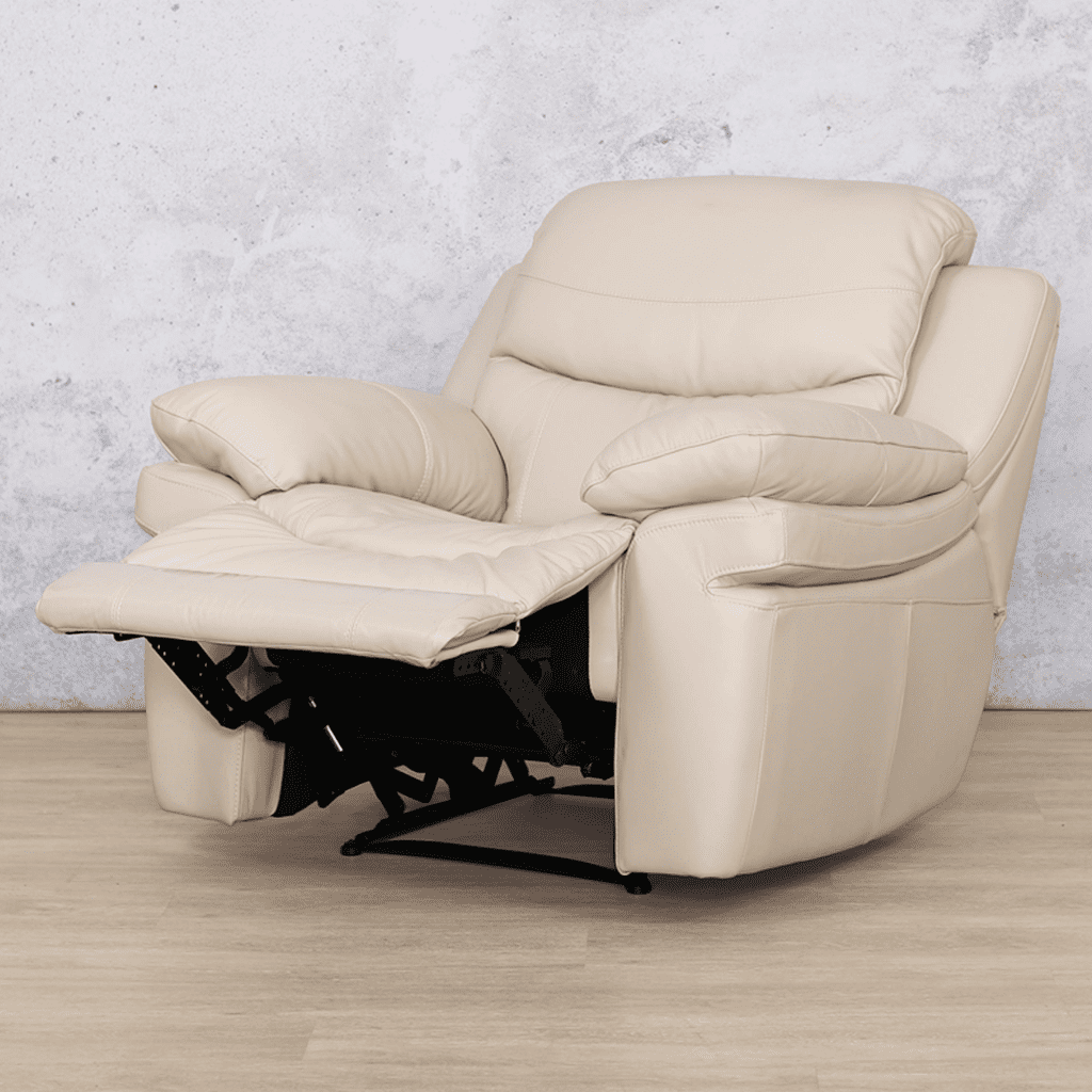 Geneva 1 Seater Leather Recliner Beige-G