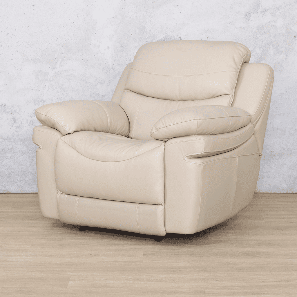 Geneva 1 Seater Leather Recliner Beige-G