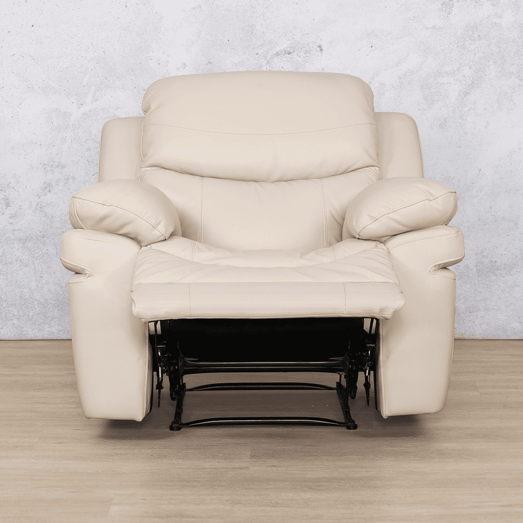 Geneva 1 Seater Leather Recliner Beige-G