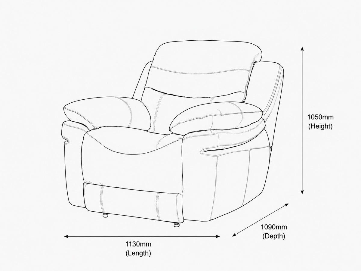 Geneva 1 Seater Leather Recliner Chair