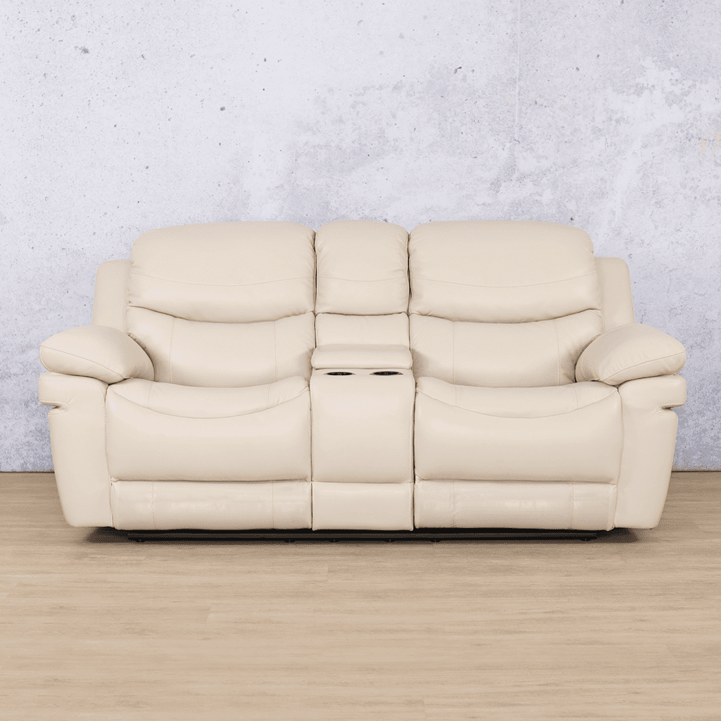 Geneva 2 Seater Home Theatre Leather Recliner Leather Recliner Leather Gallery Beige-G
