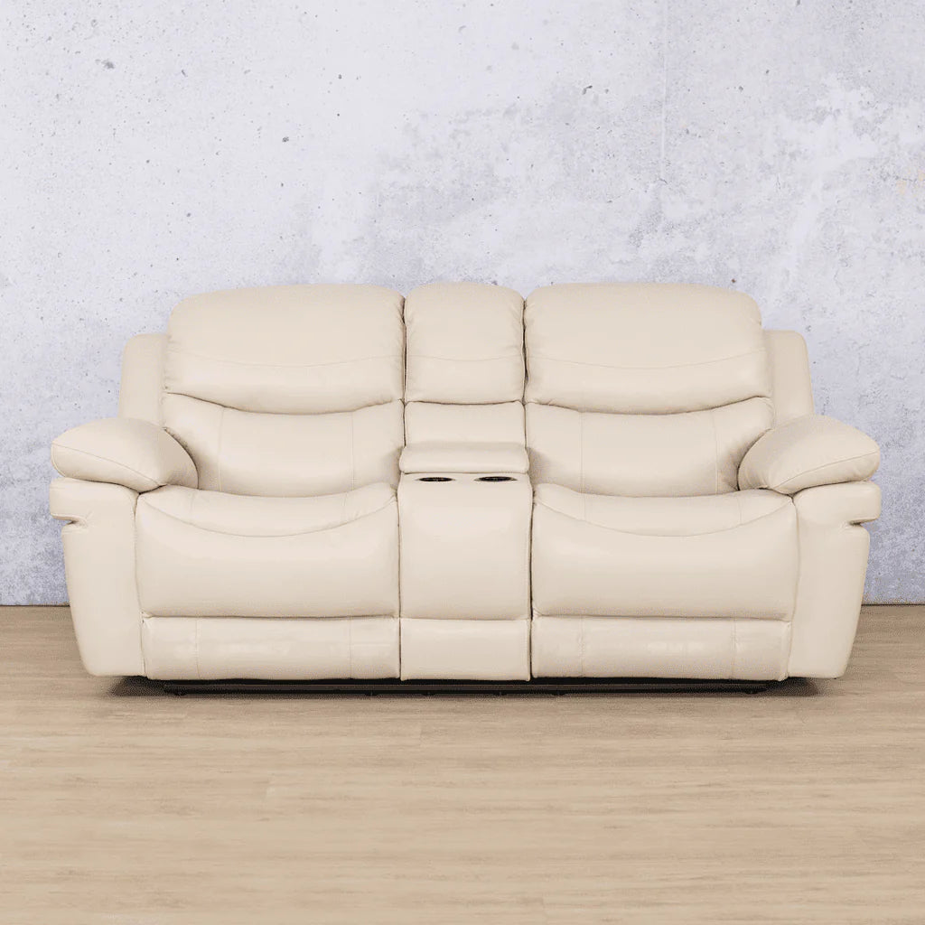 Leather Gallery Geneva Leather 2-seater Home Theatre Sofa - Beige-g Leather Gallery