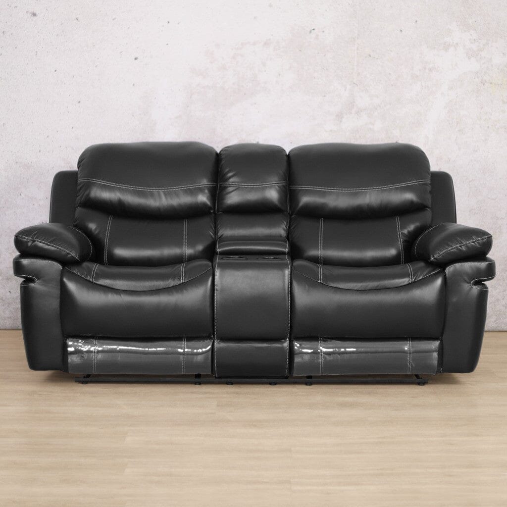 Geneva 2 Seater Home Theatre Leather Recliner Leather Recliner Leather Gallery Black