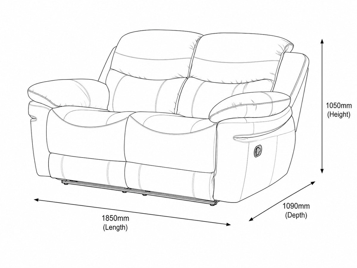 Geneva 2 Seater Leather Recliner