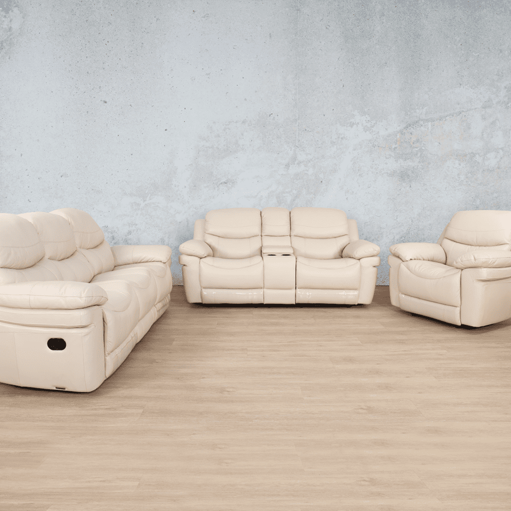 Geneva 3+2+1 Home Theatre Suite Leather Recliner Leather Gallery beige-g