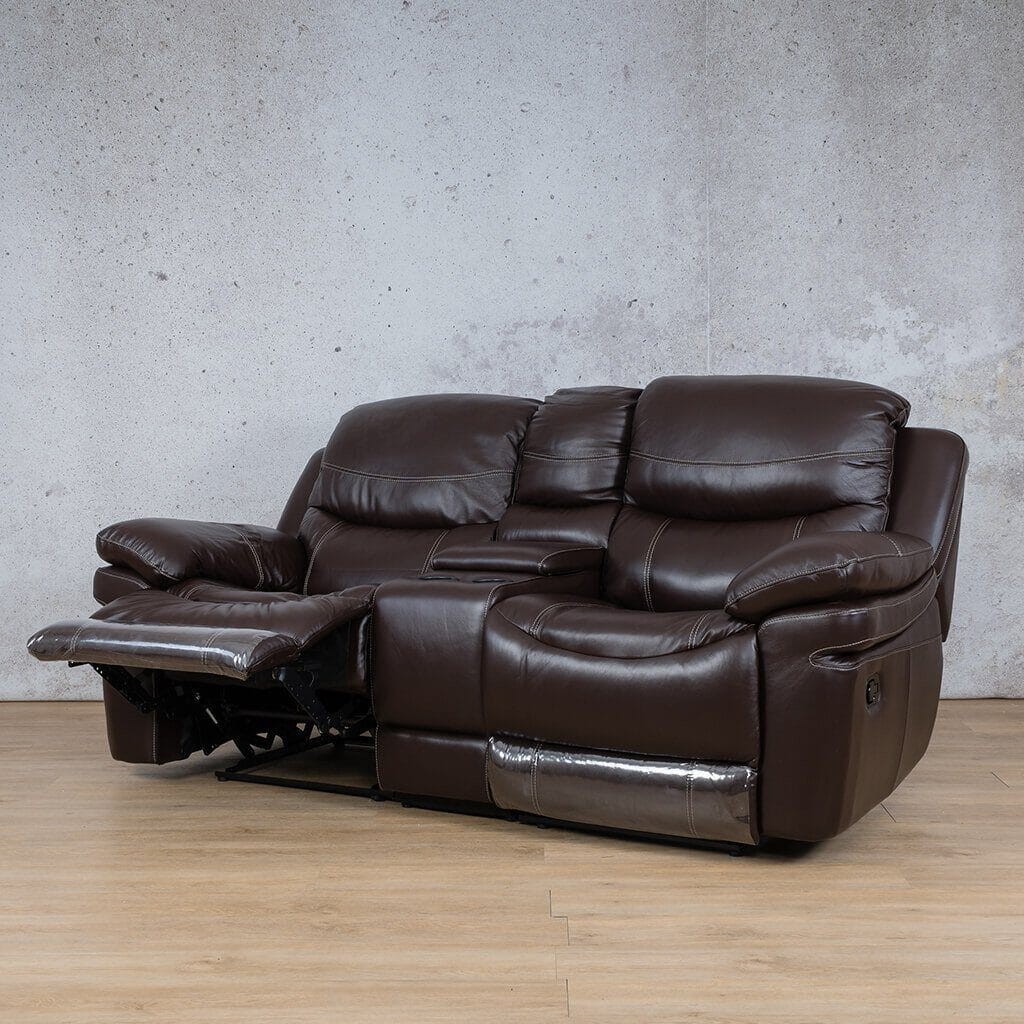 Geneva 3+2+1 Home Theatre Suite Leather Recliner Leather Gallery choc