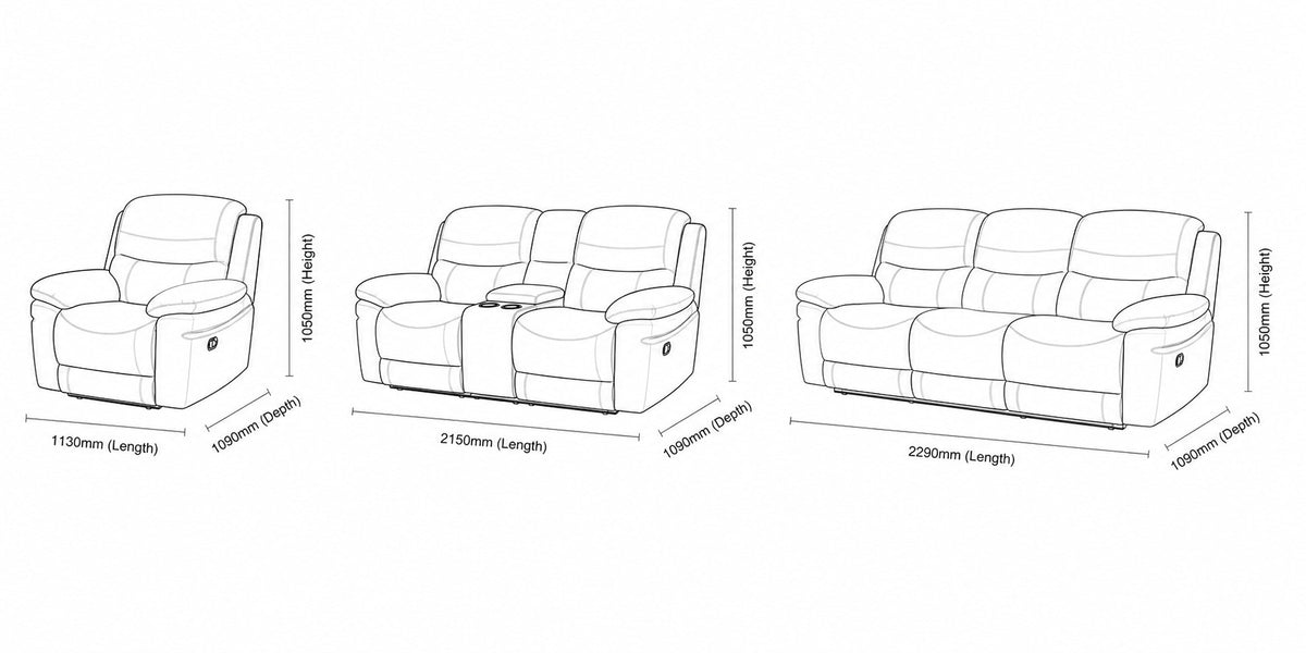 Geneva 3+2+1 Leather Recliner Home Theatre Suite