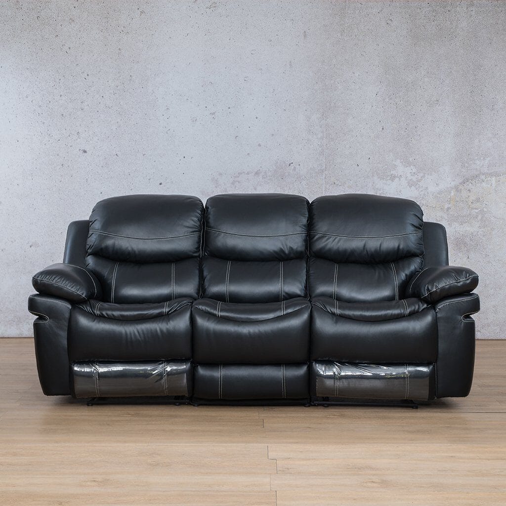 Geneva 3 + 2 + 1 Leather Recliner Suite - Leather Recliner | Black