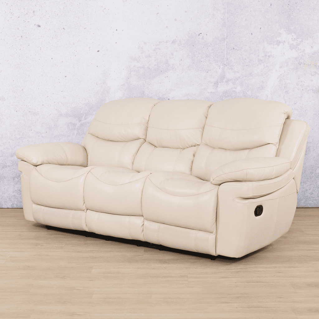Geneva 3 Seater Leather Recliner Leather Recliner Leather Gallery Beige-g