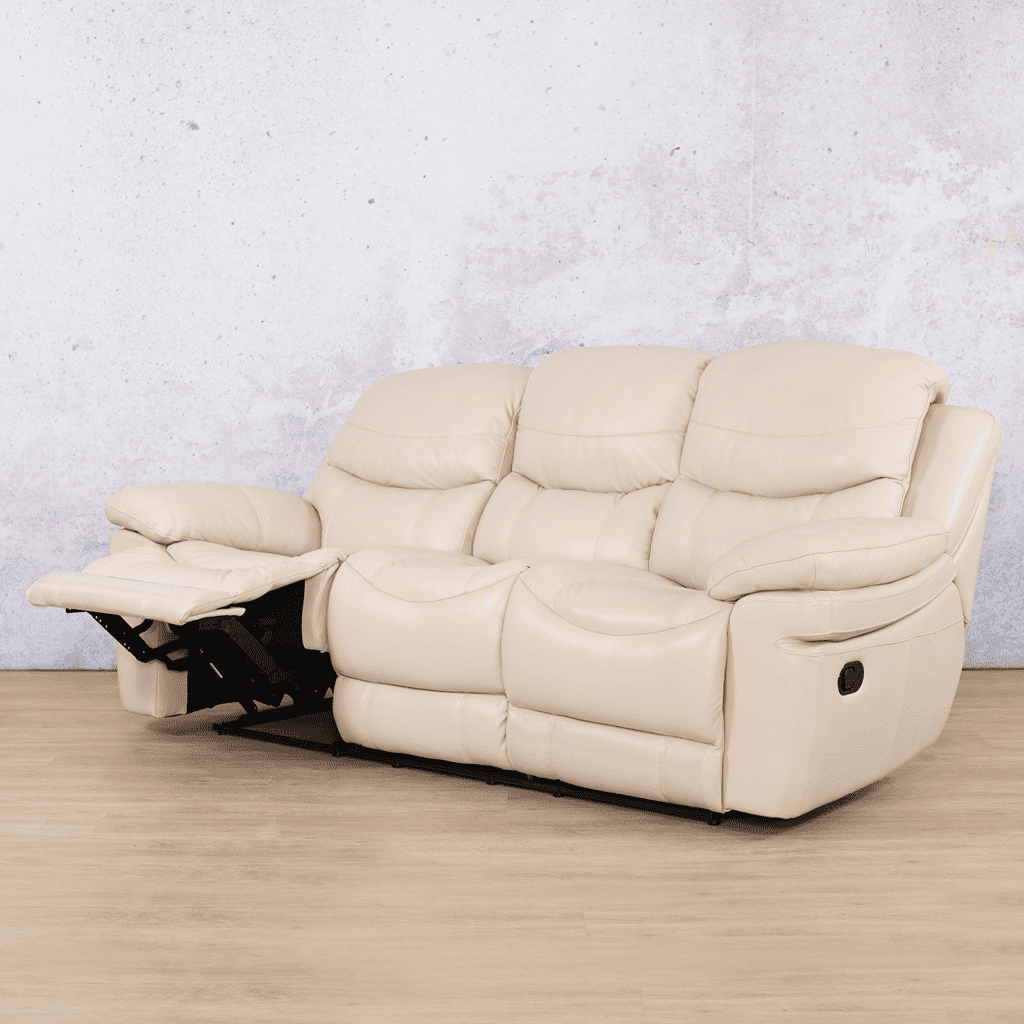 Geneva 3 Seater Leather Recliner Leather Recliner Leather Gallery Beige-g