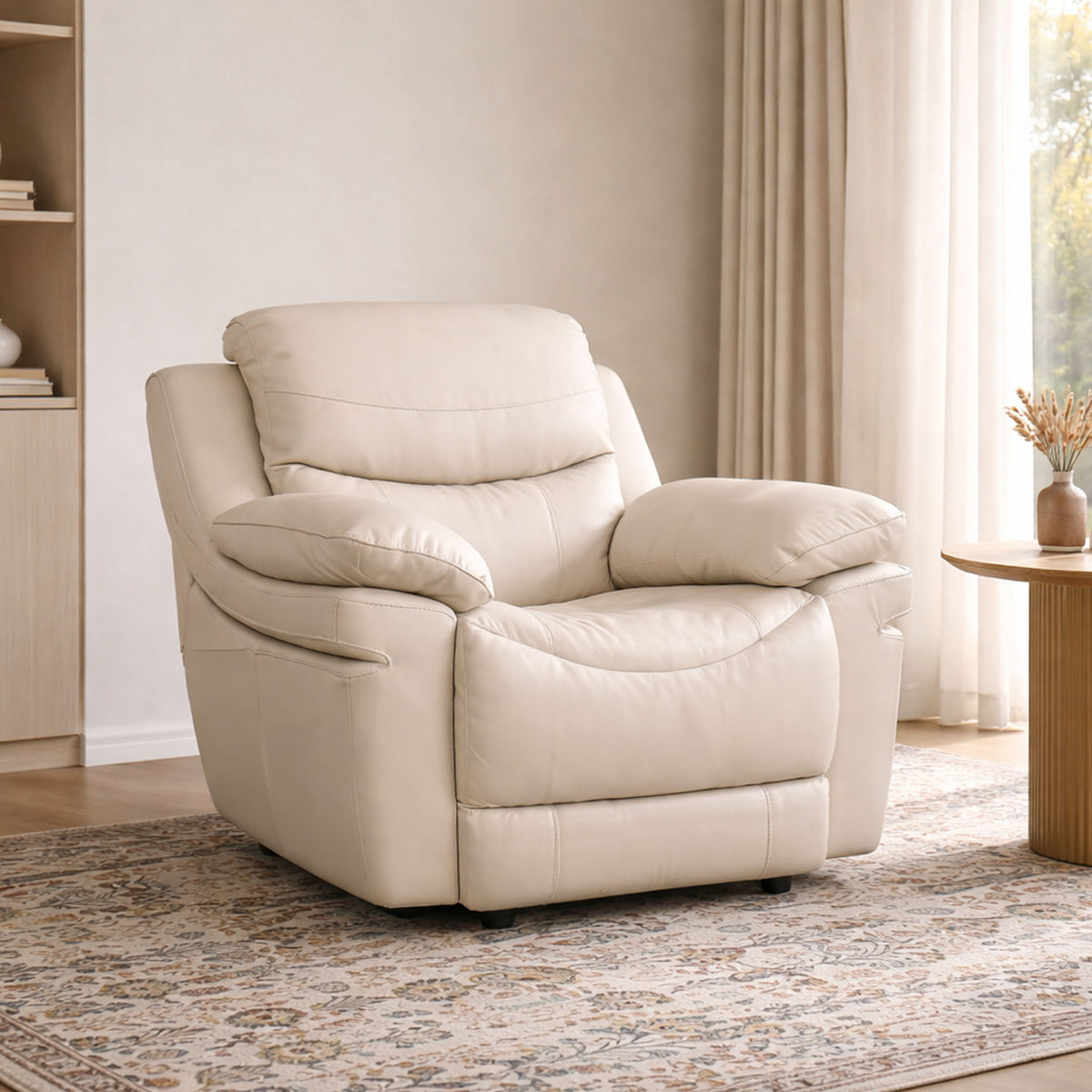 Recliner chair, 1 seater leather recliner, lazyboy chairs, recliners for sale, recliner couches | Beige-G