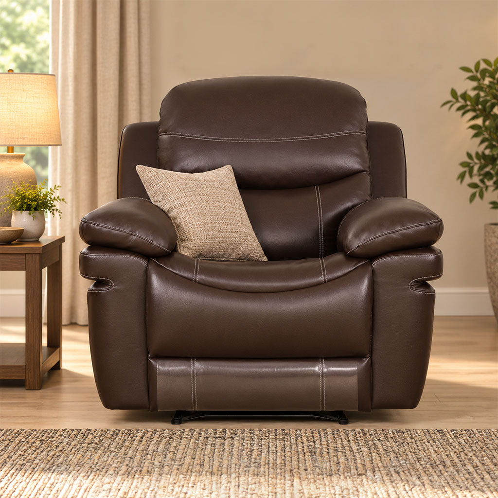 Recliner chair, 1 seater leather recliner, lazyboy chairs, recliners for sale, recliner couches  Choc