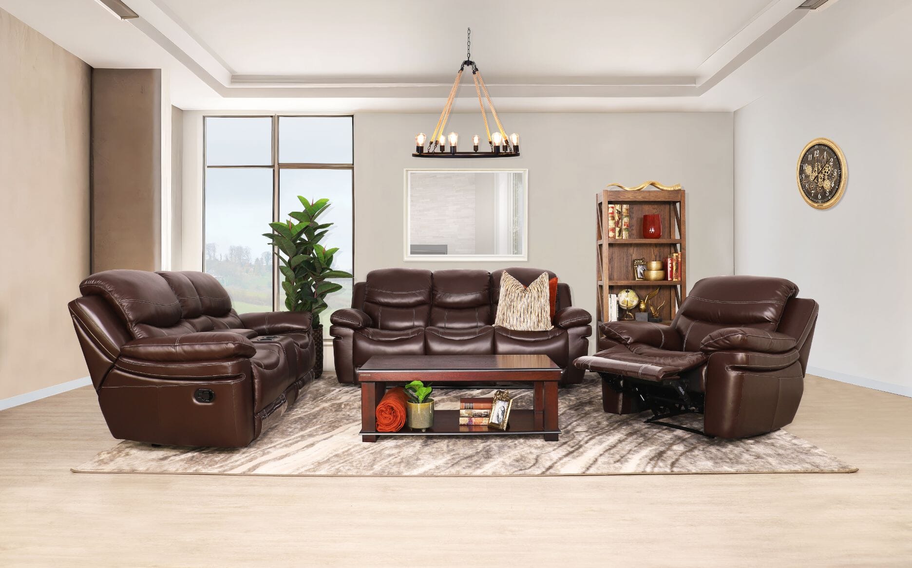 Geneva 3+2+1 Home Theatre Suite Leather Recliner Leather Gallery Beige-G 