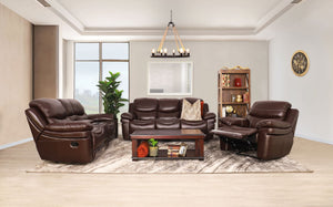 Geneva 3+2+1 Home Theatre Suite Leather Recliner Leather Gallery Choc 