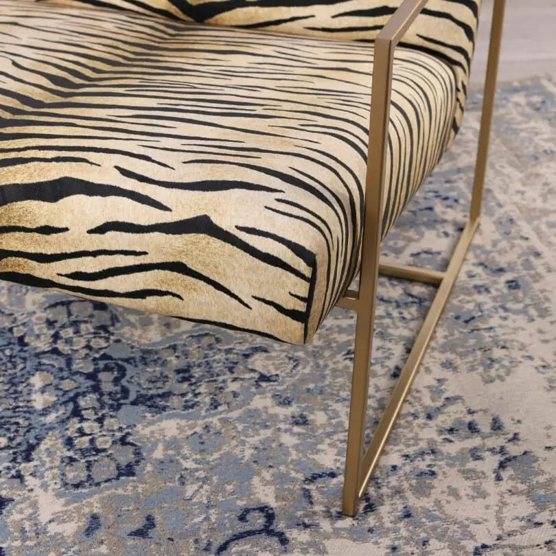 Gilmore Modern Occasional Chair - Safari Zebra - Fabric Armchair