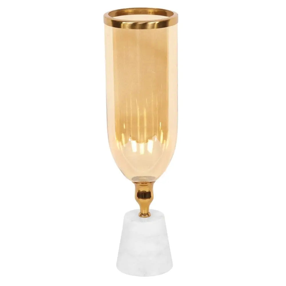 Glass Vase With Marble Base - Vase