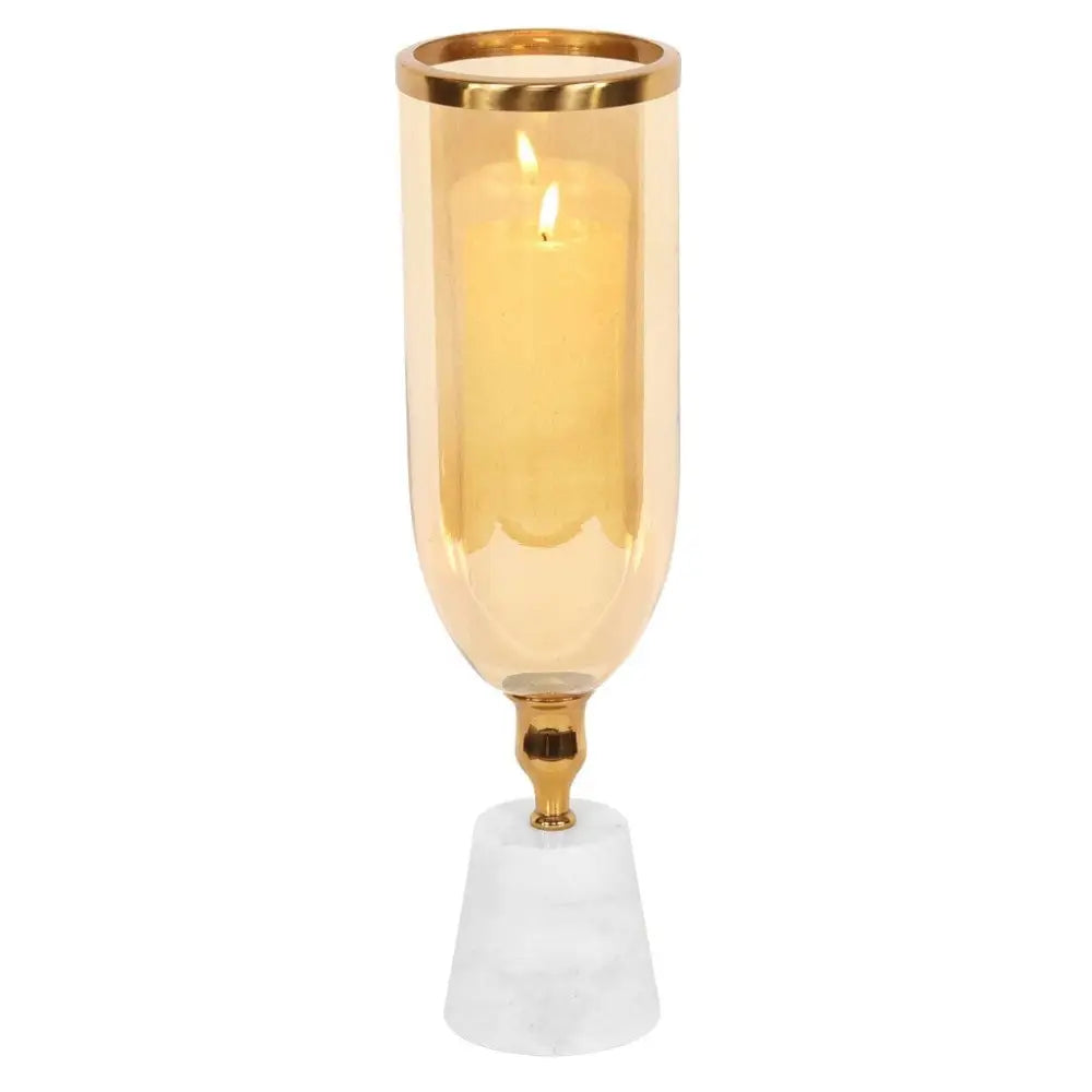 Glass Vase With Marble Base - Vase