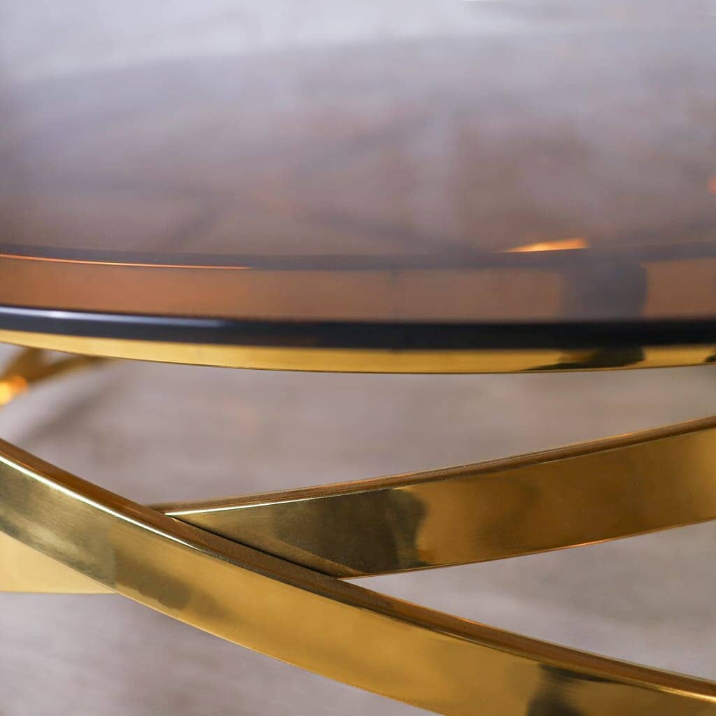 Crystal Coffee Table in Gold - Available on Special Order Plan Only Coffee Table Leather Gallery 