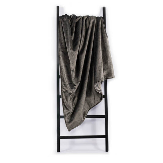 Harper Charcoal Grey & Morning Mist Fabric Throw Throw Leather Gallery