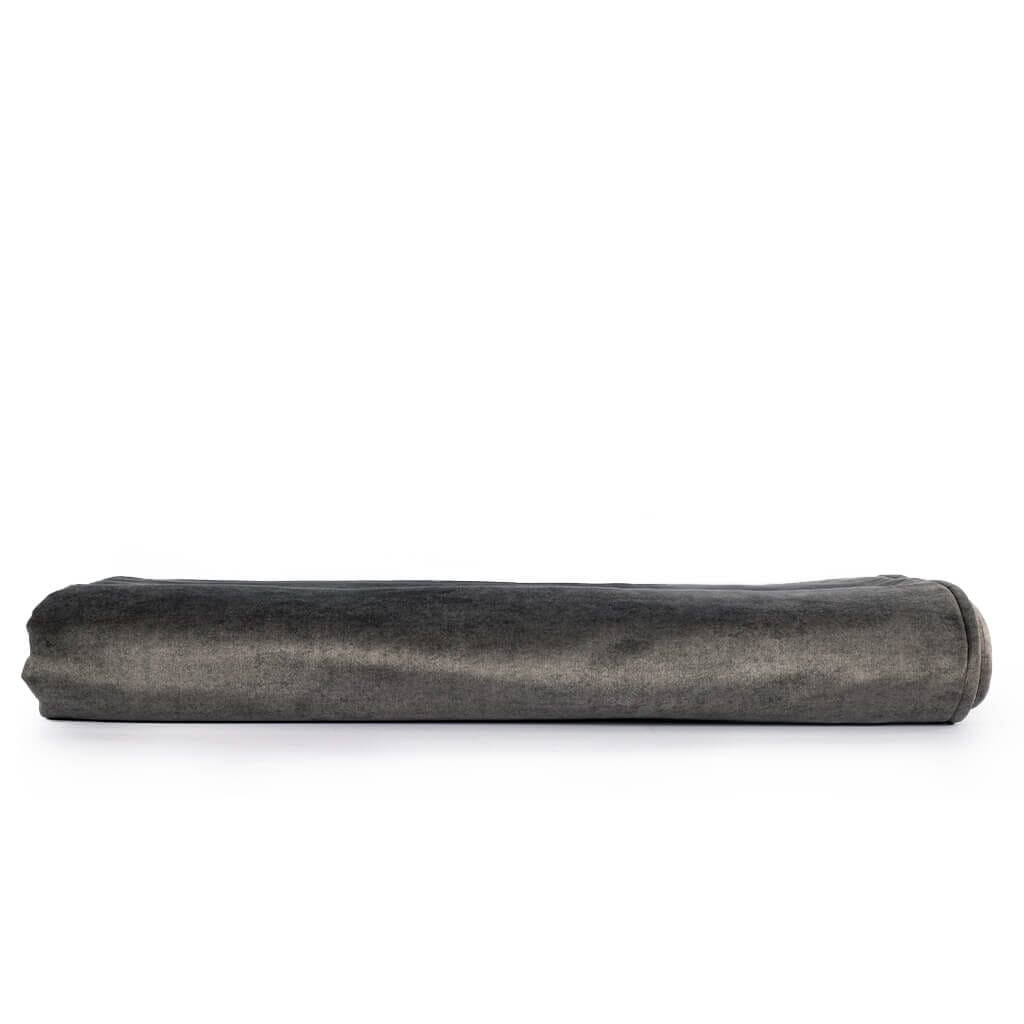 Harper Charcoal Grey & Morning Mist Fabric Throw Throw Leather Gallery