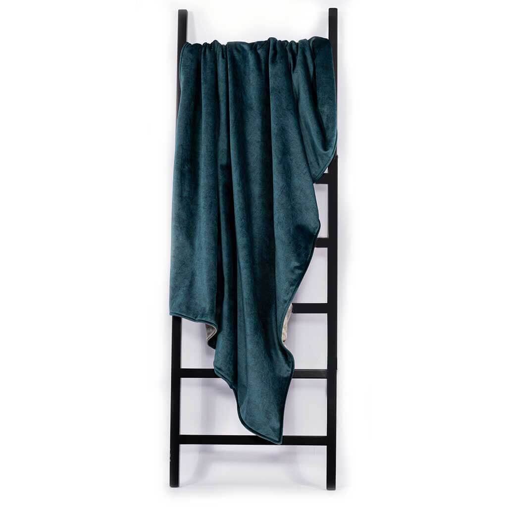 Harper Harbour Teal & Morning Mist Fabric Throw Throw Leather Gallery
