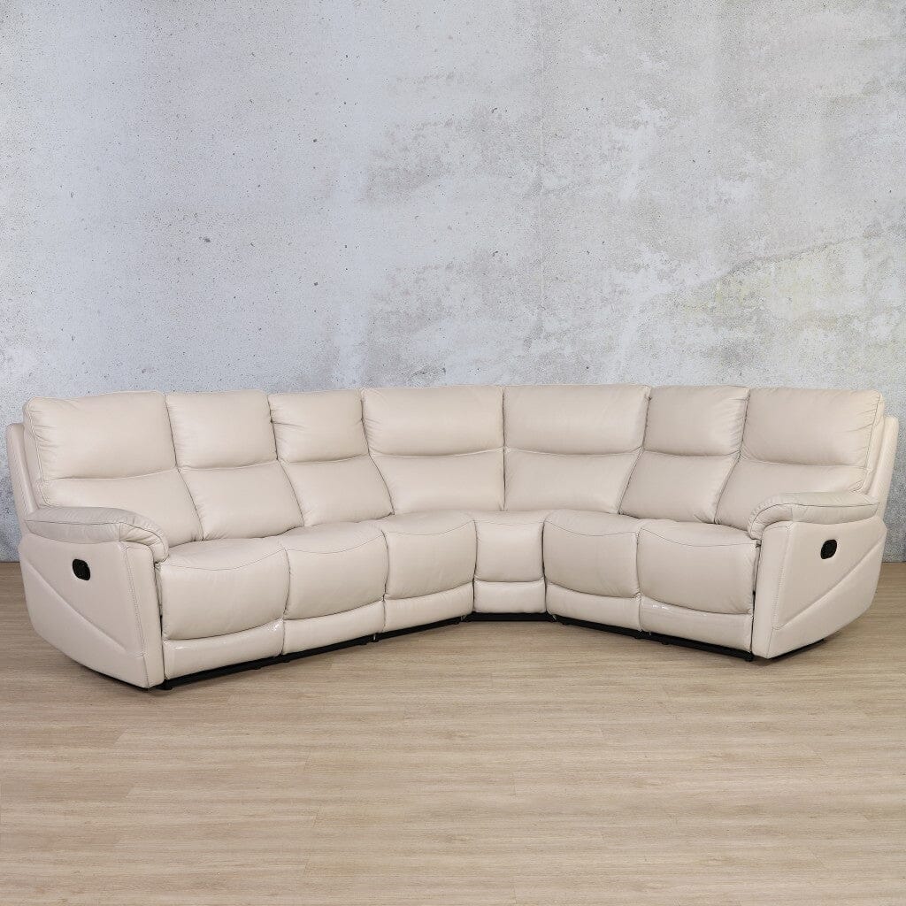 Hilton Leather Corner Sofa - Leather Sectional Beige
