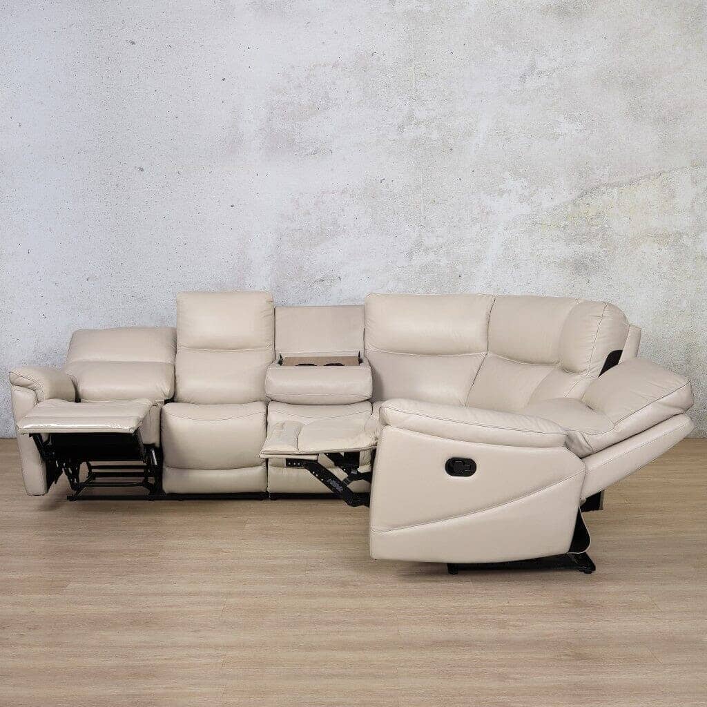 Hilton Leather Corner Sofa - Leather Sectional Beige
