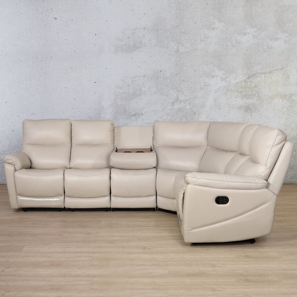 Hilton Leather Corner Sofa - Leather Sectional Beige