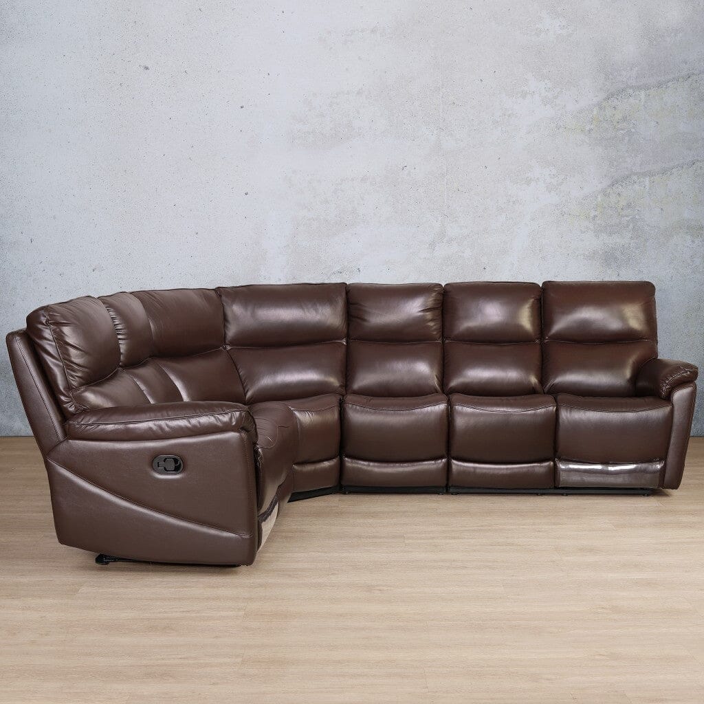 Hilton Leather Corner Sofa - Choc - Leather Sectional
