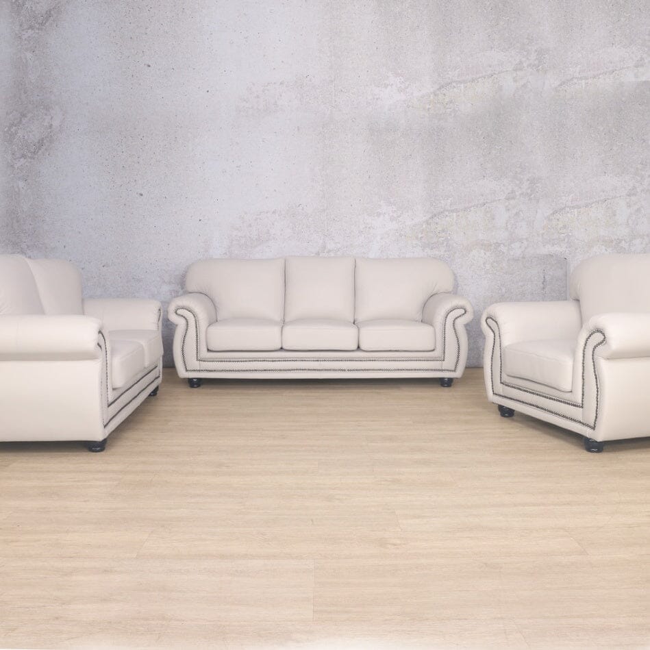 Isilo 3 + 2 + 1 Leather Sofa Suite - Leather Sofa-manatee-beige