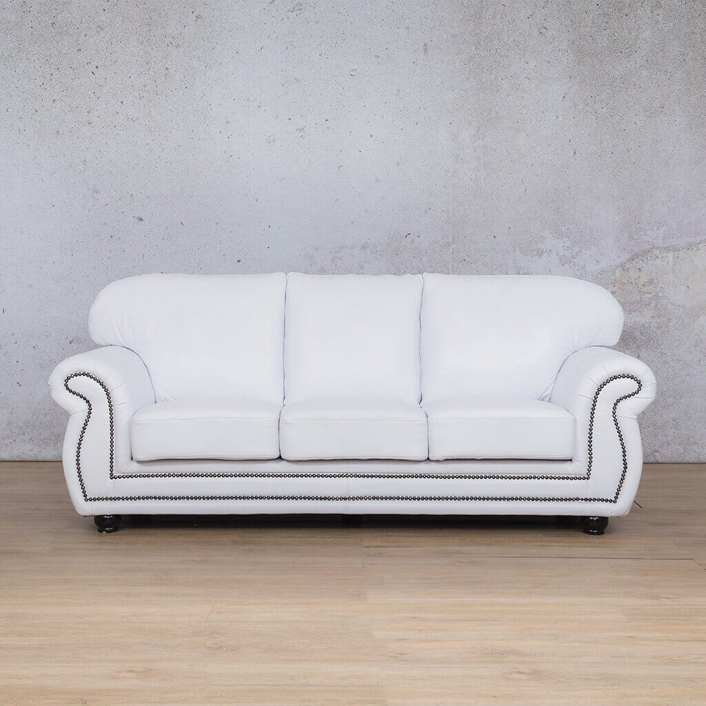 Isilo 3 + 2 + 1 Leather Sofa Suite - Czar White - Leather Sofa