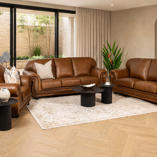 leather gallery isilo 3+2+1 leather lounge suite czar pecan