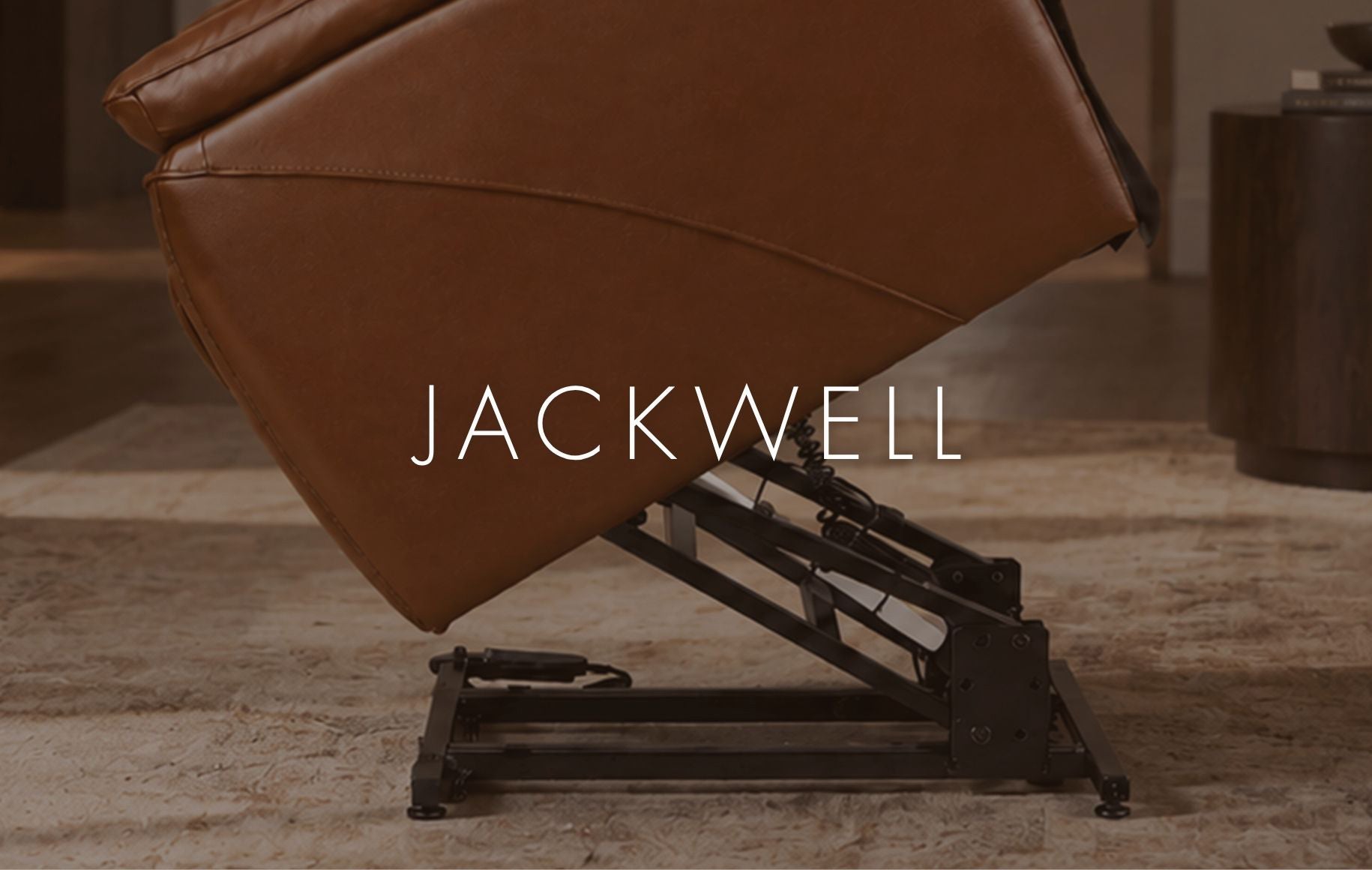 Detailed view of the Jackwell Mechanism in the Seattle and Kolle electric recliner chairs, showcasing its unique lift and tilt function. | recliner chair, recliner couches, brown leather couch, couches for sale, leather recliners,
