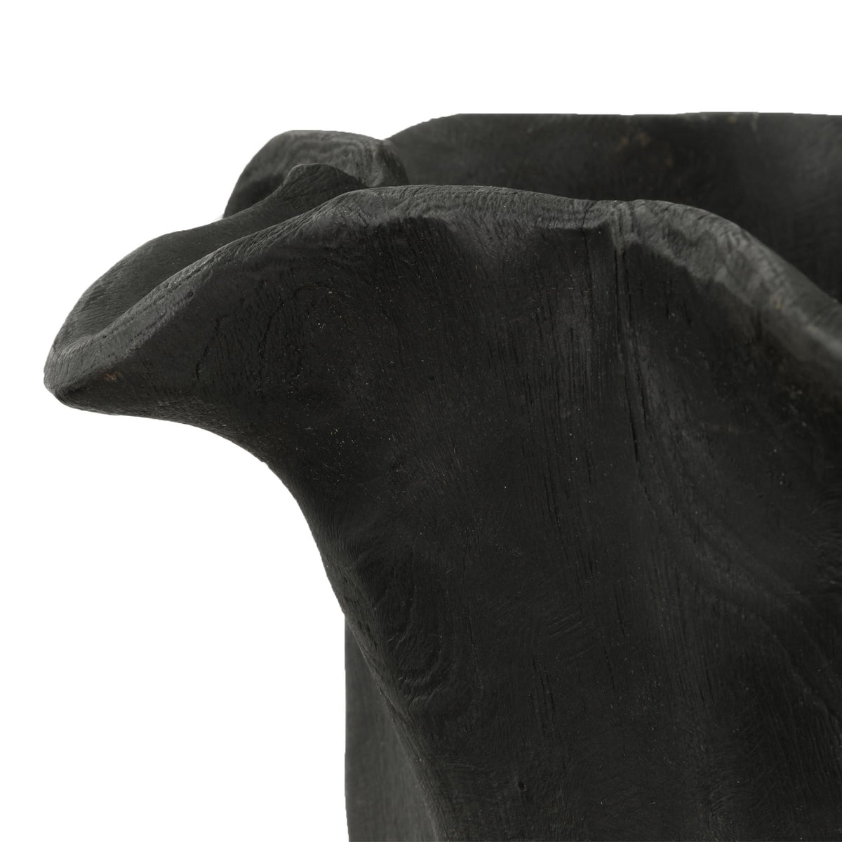 Black Teak Wood Bowl on a white background | Leather Gallery Bowl 