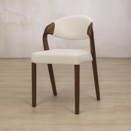 Keanu Fabric Walnut Dining Chair | Dining Chairs, wooden dining chairs, dining chairs white, cream dining chairs 